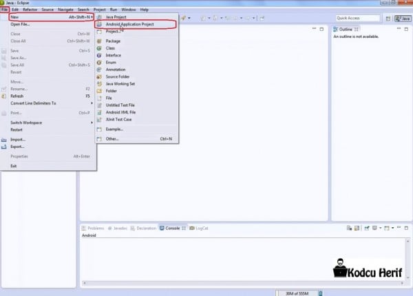 Eclipse Programı ve Android Uygulama Oluşturma