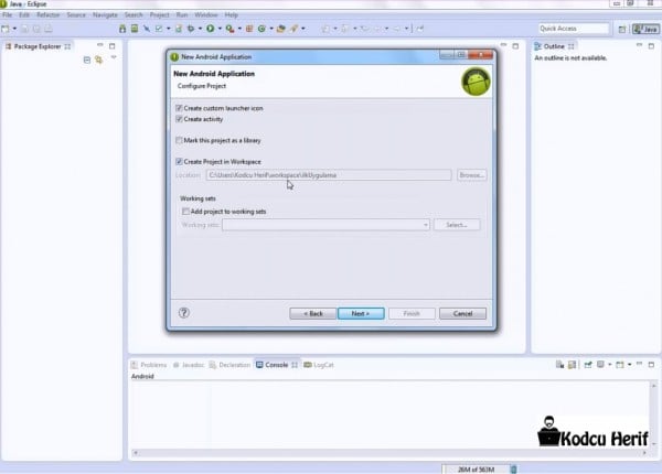 Eclipse Programı ve Android Uygulama Oluşturma