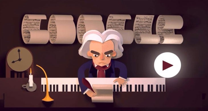 Google 'dan Beethoven 'ın Doğum Gününe Doodle